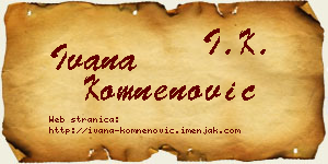 Ivana Komnenović vizit kartica